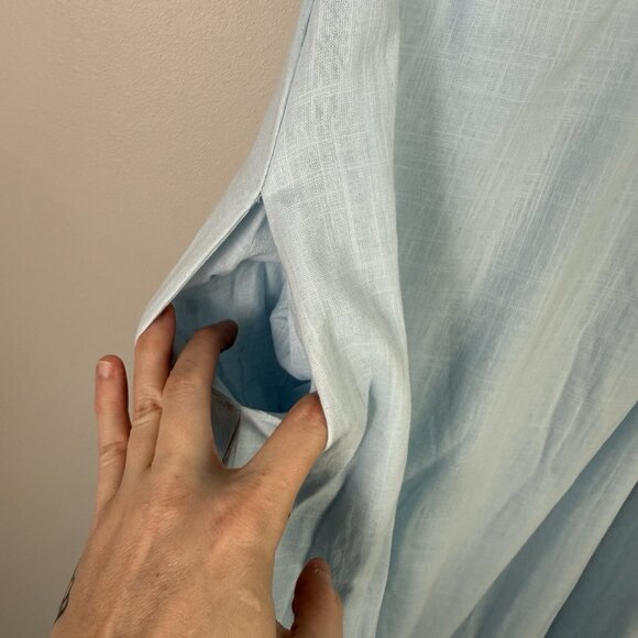 Petal & Pup Betsy Halter Neck Maxi Dress Pale Blue Cotton L Wedding Summer - Picture 5 of 10